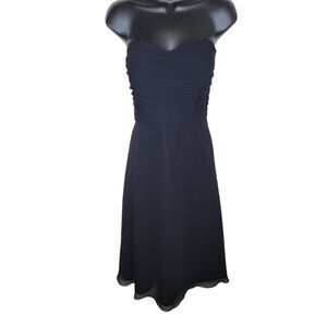 David's Bridal Black Strapless chiffon dress size 16
